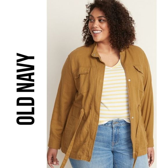 Old Navy Jackets & Blazers - OLD NAVY Linen-Blend Safari Utility Jacket NWT